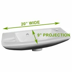 Buy 😍 Renovators Supply Manufacturing White Rectangular Wall Mount Bathroom Vessel Sink With Overflow And Faucet Holes 🎉 -Bathroom Sinks Shop 4f410bce0f3bfc18 0229 w800 h800 b1 p0