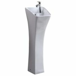 Brand new ๐ฏ Fine Fixtures Vitreous China 12" Pedestal Bathroom Sink With Overflow, White โ