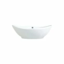 Discount 😀 Fine Fixtures Vitreous China Vessel Sink W Overflow- Oval Shape MV2214W 💯