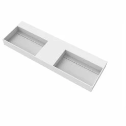 Cheap 👏 Castello USA Juniper Countertop Basin Sink, White, 60, Double Basin, No Faucet Hole 🧨 -Bathroom Sinks Shop 54e1adda010097af 4317 w800 h800 b1 p0