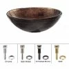 Discount 🎉 Kraus USA, Inc. Illusion 16 1/2" Glass Vessel Bathroom Sink, PU Drain, Mounting Ring, Bronze 😀 -Bathroom Sinks Shop 58611a7e00e5e6a8 1920 w800 h800 b1 p0