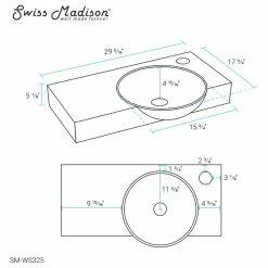 Promo 🤩 Swiss Madison Chateau 30" Right Side Faucet Wall-Mount Bathroom Sink, Right-Side Faucet 🔥 -Bathroom Sinks Shop 59812d1f0179792d 5245 w800 h800 b1 p0