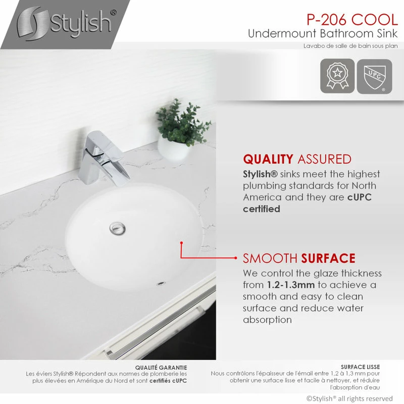 Best deal 𧨠STYLISH 19" Oval Undermount Ceramic Bathroom Sink With 2 Overflow Finishes π 6 Best deal 𧨠STYLISH 19" Oval Undermount Ceramic Bathroom Sink With 2 Overflow Finishes π - Image 4