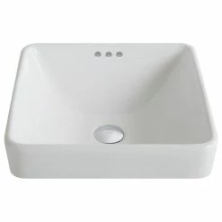 Best Sale 🔔 Kraus USA, Inc. Elavo Ceramic Square Semi-Recessed White Sink, PU Drain Oil Rubbed Bronze ❤️ -Bathroom Sinks Shop 5da1549300e5e803 8832 w800 h800 b1 p0