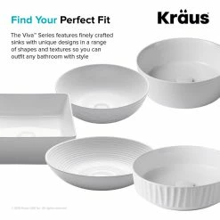 Buy 🛒 Kraus USA, Inc. Viva Ceramic Round Vessel Bathroom Sink, Black 🌟 -Bathroom Sinks Shop 5e312c0f0254a7d7 5413 w800 h800 b1 p0