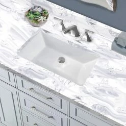 New 🤩 Nantucket Sinks 19"x11" Undermount Ceramic Sink, White ⭐ -Bathroom Sinks Shop 5f8196f10d372dc4 0345 w800 h800 b0 p0