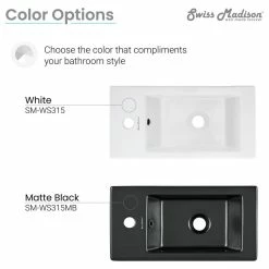 Promo 🔔 Swiss Madison Voltaire 19.5"x10" Ceramic Wall Hung Sink With Faucet Mount, Left Side 😉 -Bathroom Sinks Shop 6171ebb800119623 5735 w800 h800 b1 p0