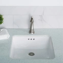 New 🎉 Kraus USA, Inc. Elavo Ceramic Square Undermount Bathroom Sink, White ⭐ -Bathroom Sinks Shop 61b1ec0d0254a7c1 6211 w800 h800 b0 p0