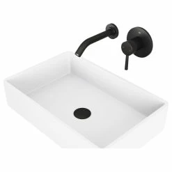 Buy ๐ VIGO Magnolia Handmade Matte Stone Vessel Sink With Wall Mount Faucet ๐คฉ