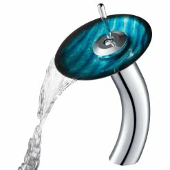 Cheap 👏 Kraus USA, Inc. Glass Vessel Sink, Bathroom Waterfall Faucet, PU Drain, Mount Ring, Chrome 🎁 -Bathroom Sinks Shop 62e19c7103518c87 9018 w800 h800 b1 p0