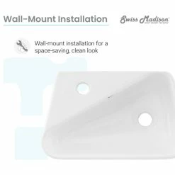 Best Pirce ๐ Swiss Madison Plaisir 18"x11" Ceramic Wall Hung Sink With Faucet Mount, Left Side ๐ 16 Best Pirce ๐ Swiss Madison Plaisir 18"x11" Ceramic Wall Hung Sink With Faucet Mount, Left Side ๐ -Bathroom Sinks Shop 636127ba001c1640 3795 w800 h800 b1 p0