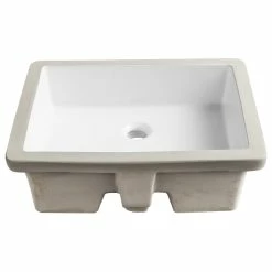 Buy ⌛ DeerValley White Ceramic Rectangular Lavatory Undermount Bathroom Sink With Overflow 🎁 -Bathroom Sinks Shop 64318188024cfda5 8813 w800 h800 b1 p0