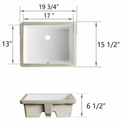 Buy ⌛ DeerValley White Ceramic Rectangular Lavatory Undermount Bathroom Sink With Overflow 🎁 -Bathroom Sinks Shop 6511401b024cfda1 8813 w800 h800 b1 p0