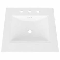 Hot Sale ๐ฏ Maykke Brighton Rectangle Sink Top, White Ceramic, 25", 8" Widespread Faucet Hole ๐