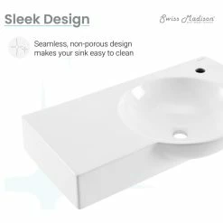 Promo 🤩 Swiss Madison Chateau 30" Right Side Faucet Wall-Mount Bathroom Sink, Right-Side Faucet 🔥 -Bathroom Sinks Shop 6571381e0179792b 5245 w800 h800 b1 p0