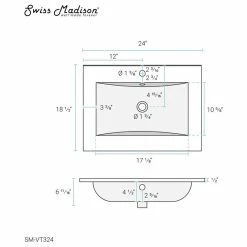 Best reviews of โจ Swiss Madison Ceramic Vanity Top 24" With Single Faucet Hole, Glossy White ๐ 21 Best reviews of โจ Swiss Madison Ceramic Vanity Top 24" With Single Faucet Hole, Glossy White ๐ -Bathroom Sinks Shop 66a13b8e02bb14e4 0821 w800 h800 b1 p0