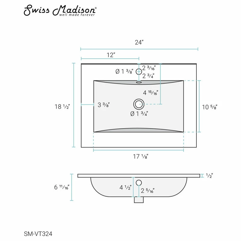 Best reviews of โจ Swiss Madison Ceramic Vanity Top 24" With Single Faucet Hole, Glossy White ๐ 12 Best reviews of โจ Swiss Madison Ceramic Vanity Top 24" With Single Faucet Hole, Glossy White ๐ - Image 10