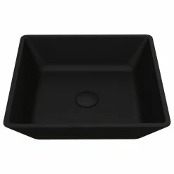 Promo ✔️ VIGO Black Roma MatteShell Vessel Bathroom Sink 🧨