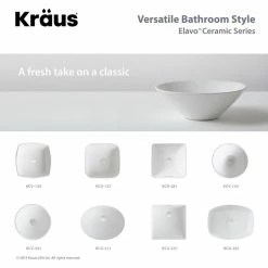 Best Sale 🔔 Kraus USA, Inc. Elavo Ceramic Square Semi-Recessed White Sink, PU Drain Oil Rubbed Bronze ❤️ -Bathroom Sinks Shop 68314ad100e5e816 8832 w800 h800 b1 p0