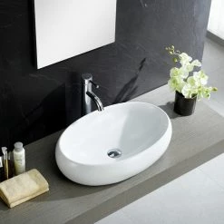 Best Sale 👏 Fine Fixtures White Vitreous China Bulging Oval Vessel Sink 💯 -Bathroom Sinks Shop 6a41a1970cdc4306 5195 w800 h800 b0 p0