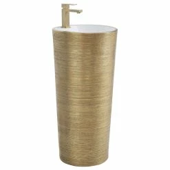 Hot Sale 👍 Fine Fixtures Vannes Pedestal 16"x16", Brushed Gold ⭐