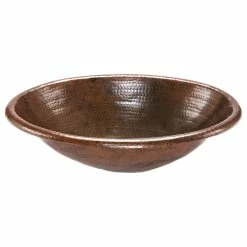 Wholesale 🧨 Premier Copper Products Oval Self Rimming 🔨 Hammered Copper Sink, Oil Rubbed Bronze ⌛