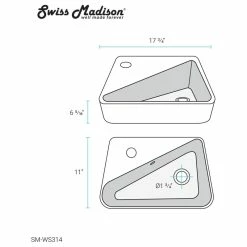 Best Pirce ๐ Swiss Madison Plaisir 18"x11" Ceramic Wall Hung Sink With Faucet Mount, Left Side ๐ 21 Best Pirce ๐ Swiss Madison Plaisir 18"x11" Ceramic Wall Hung Sink With Faucet Mount, Left Side ๐ -Bathroom Sinks Shop 71a127b8001c1645 3795 w800 h800 b1 p0