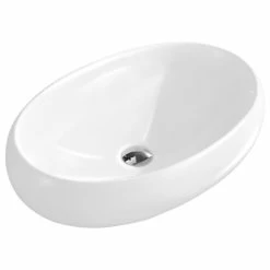 Best Sale 👏 Fine Fixtures White Vitreous China Bulging Oval Vessel Sink 💯