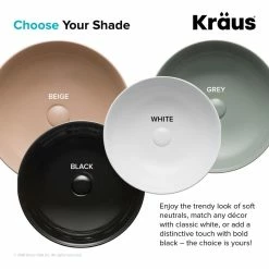 Buy 🛒 Kraus USA, Inc. Viva Ceramic Round Vessel Bathroom Sink, Black 🌟 -Bathroom Sinks Shop 743179bc0254a7d9 5413 w800 h800 b1 p0