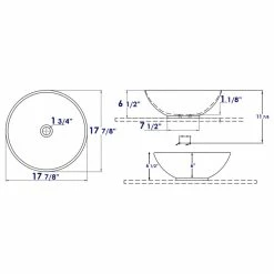Deals ✔️ EAGO 18" Round Ceramic Above Mount Bathroom Basin Vessel Sink 🔔 -Bathroom Sinks Shop 75319f190cf53f1e 6520 w800 h800 b1 p0