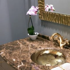 Best Pirce 😉 Nantucket Sinks 16.5" 🔨 Hammered Brass Round Undermount Bathroom Sink, Brass 🎁 -Bathroom Sinks Shop 7701d3960d921797 1789 w800 h800 b0 p0