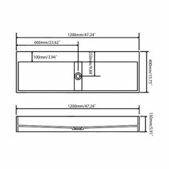 Budget 🔔 Homary 47" Wall-Mount Double Sink Stone Resin Bathroom Sink With Two Faucet Hole, Matte ✨ -Bathroom Sinks Shop 776159890e2a6f66 4720 w800 h800 b1 p0