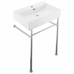 Buy 🥰 Swiss Madison Claire 24" Ceramic Console Sink White Basin Chrome Legs 👍 -Bathroom Sinks Shop 77b1b0f1023b7ffb 8492 w800 h800 b1 p0