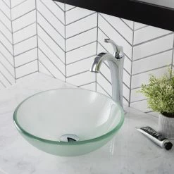 Top 10 🧨 Kraus USA, Inc. Frosted 14" Glass Vessel Bathroom Sink 🎉 -Bathroom Sinks Shop 78015c0200e5e748 3126 w800 h800 b0 p0