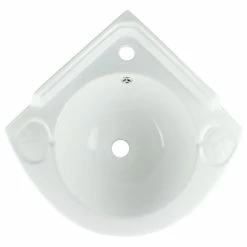 Discount ⭐ Renovators Supply Manufacturing White Corner Wall Mount Bathroom Sink 20 1/2" Heavy Duty Porcelain With Overflow 🔥 -Bathroom Sinks Shop 793152a20b620a34 0006 w800 h800 b1 p0