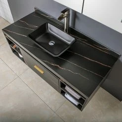 Best Pirce ✔️ Vinnova Glass Rectangular Vessel Bathroom Sink Without Faucet, Matted Black 👏 -Bathroom Sinks Shop 7931b829009c4521 4281 w800 h800 b0 p0