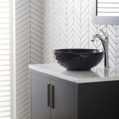 Buy 🛒 Kraus USA, Inc. Viva Ceramic Round Vessel Bathroom Sink, Black 🌟 -Bathroom Sinks Shop 794108e90254a7d0 5413 w800 h800 b0 p0