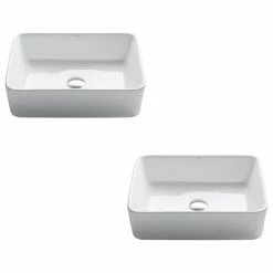 Brand new ✔️ Kraus USA, Inc. Elavo Rectangle Ceramic Vessel White Bathroom Sink, Pack Of 2 ❤️