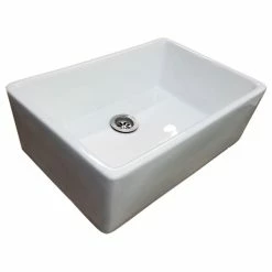 Wholesale ❤️ Unbranded 24" White Fireclay Farmhouse Apron Studio Bathroom Sink With Drain Kit ⌛