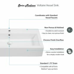 Promo 💯 Swiss Madison Voltaire Wide Rectangle Vessel Sink 😉 -Bathroom Sinks Shop 7da127740fecc84d 7313 w800 h800 b1 p0