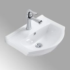 Cheapest 🤩 Renovators Supply Manufacturing White Ceramic Small Wall Mount Bathroom Sink 17.75" Arc Basin With Overflow 😀