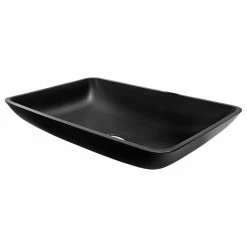 Best Pirce โ๏ธ Vinnova Glass Rectangular Vessel Bathroom Sink Without Faucet, Matted Black ๐