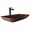 Cheapest ❤️ VIGO Rectangular Russet Glass Vessel Bathroom Sink Set Niko Vessel Faucet ⌛ -Bathroom Sinks Shop 82a11f460f5a1594 3365 w800 h800 b1 p0