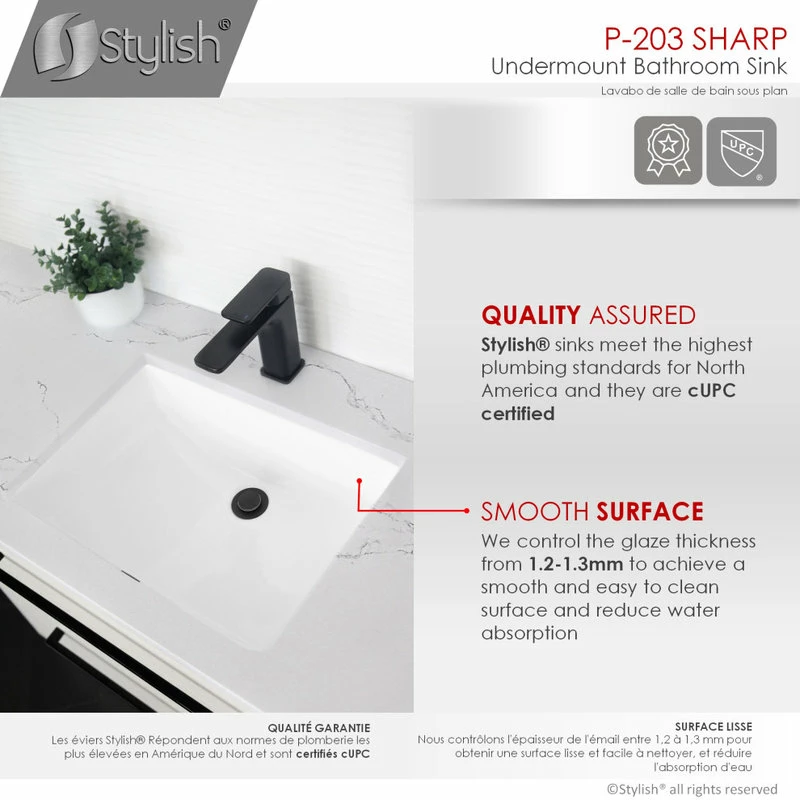 Buy π STYLISH 21" Rectangular Undermount Ceramic Bathroom Sink, 2 Overflow Finishes βοΈ 6 Buy π STYLISH 21" Rectangular Undermount Ceramic Bathroom Sink, 2 Overflow Finishes βοΈ - Image 4