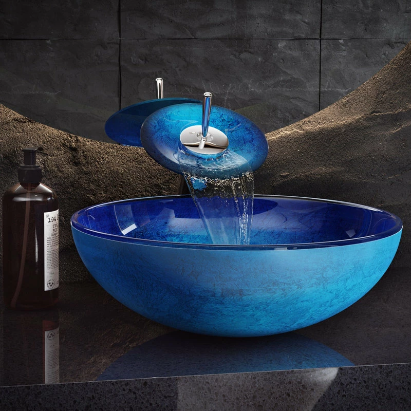 Promo โ๏ธ Swiss Madison Cascade 16.5 Glass Vessel Sink With Faucet, Ocean Blue ๐ 7 Promo โ๏ธ Swiss Madison Cascade 16.5 Glass Vessel Sink With Faucet, Ocean Blue ๐ - Image 5