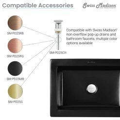 Coupon 😀 Swiss Madison Voltaire Ceramic Rectangle Vessel Sink, Matte Black 😍 -Bathroom Sinks Shop 89713c930000857c 8656 w800 h800 b1 p0