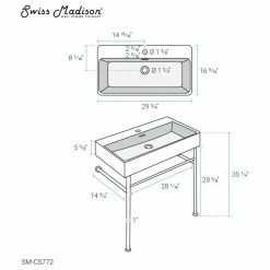 Best deal 🌟 Swiss Madison Claire 30" Console Sink White Basin Black Legs ✔️ -Bathroom Sinks Shop 8a01b2f4023b8570 8741 w800 h800 b1 p0