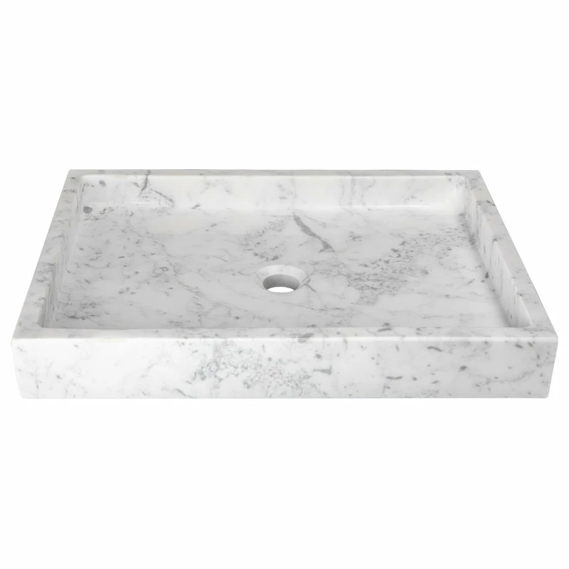 Cheap ๐ Eden Bath - Vessel Sinks Modern Natural Stone Rectangular Bathroom Vessel Sink, 22"x16", White Carrara Ma โจ 6 Cheap ๐ Eden Bath - Vessel Sinks Modern Natural Stone Rectangular Bathroom Vessel Sink, 22"x16", White Carrara Ma โจ - Image 4