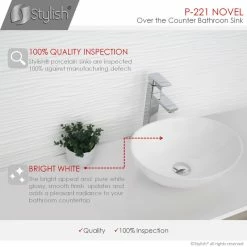 Best reviews of ⭐ STYLISH 15" White Oval Ceramic Vessel Bathroom Sink ⭐ -Bathroom Sinks Shop 8c018d430dad1969 8666 w800 h800 b0 p0
