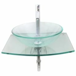 Cheap 🔔 Renovators Supply Manufacturing Halo 23 1/2" Glass Wall Mount Bathroom Vessel Sink With Counter Faucet And Drain ❤️ -Bathroom Sinks Shop 9221ed6d0f3bfc23 5917 w800 h800 b1 p0